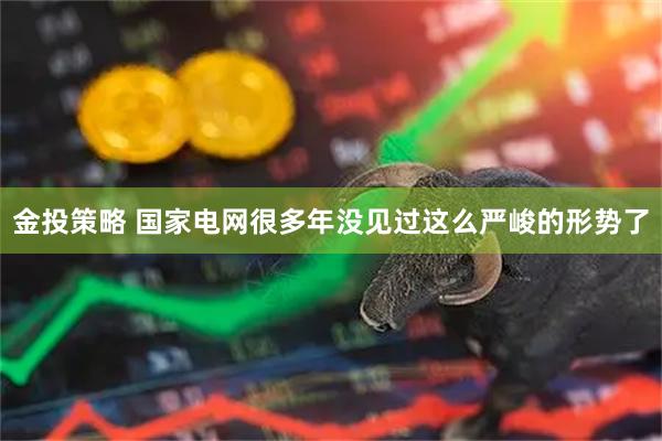 金投策略 国家电网很多年没见过这么严峻的形势了